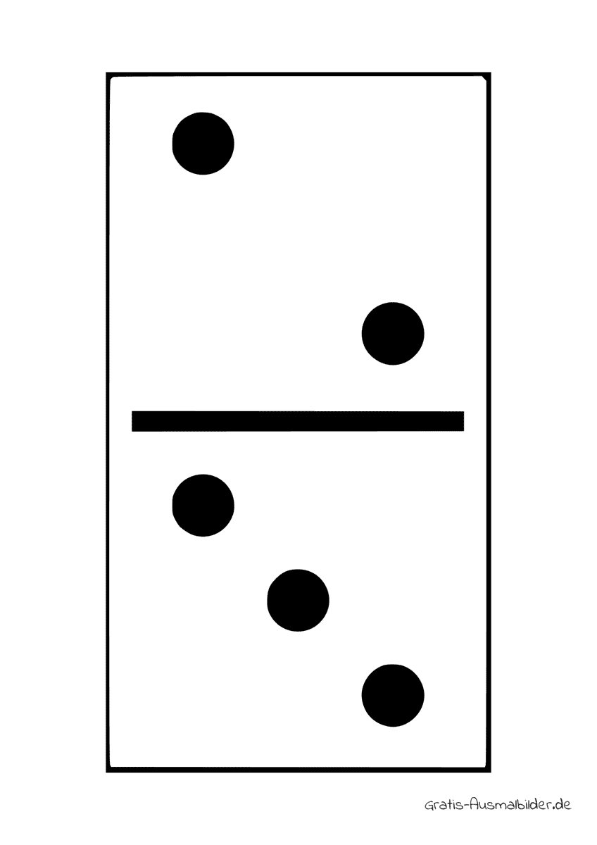 Ausmalbild Dominostein drei und zwei