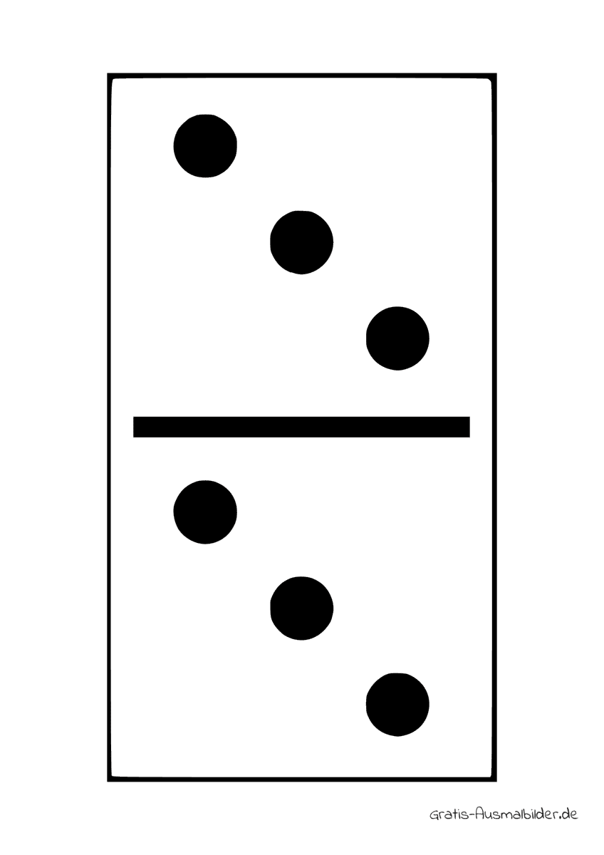 Ausmalbild Dominostein drei