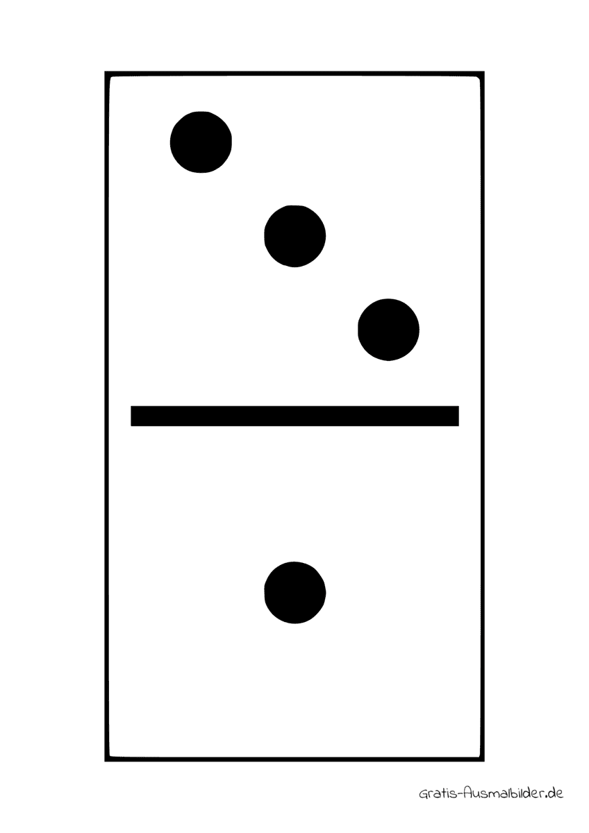 Ausmalbild Dominostein eins und drei