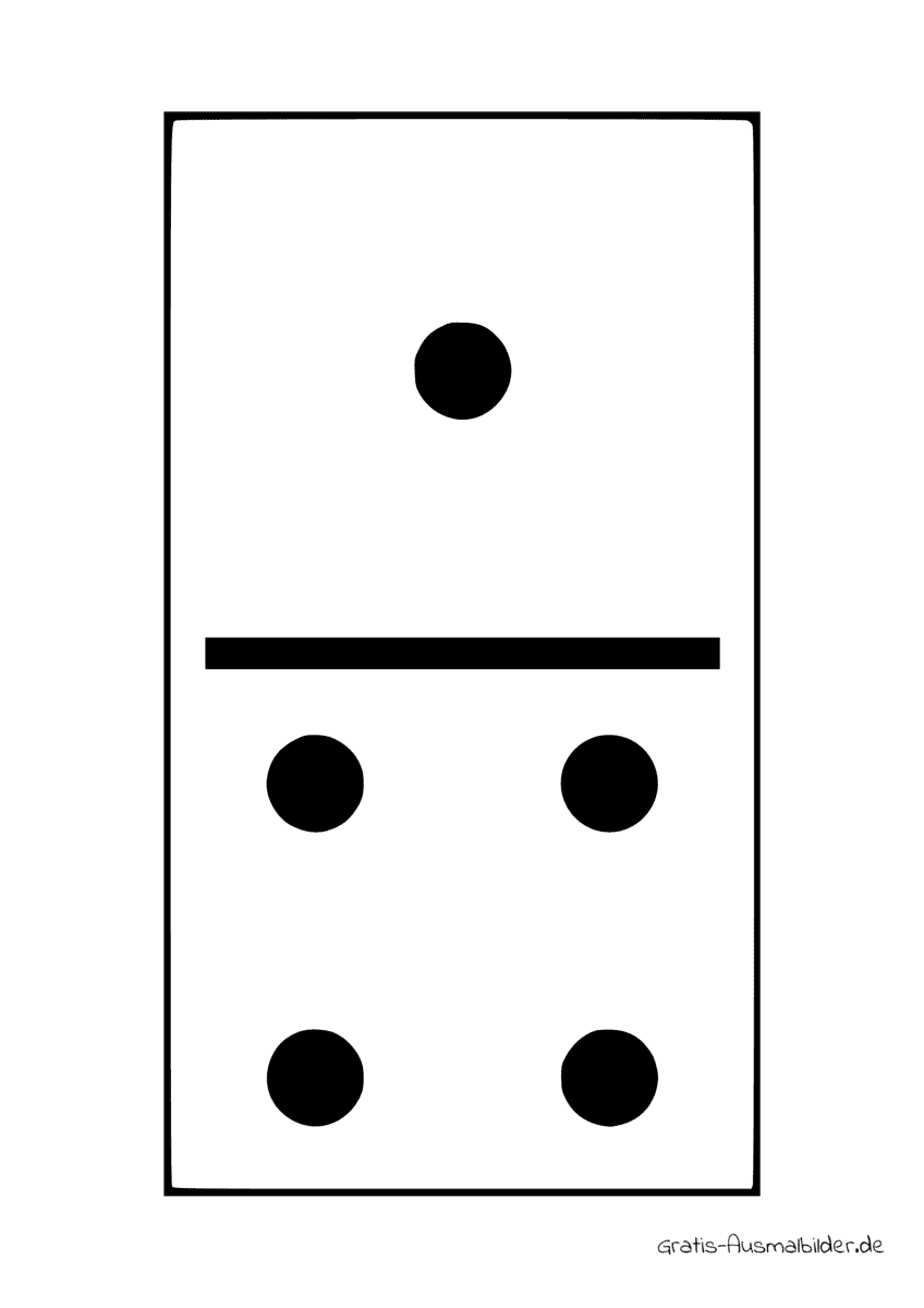 Ausmalbild Dominostein eins und vier