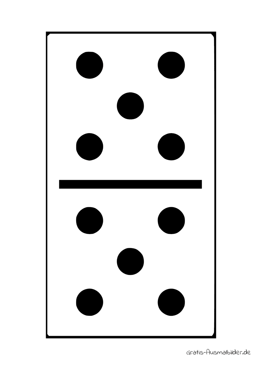 Ausmalbild Dominostein fünf