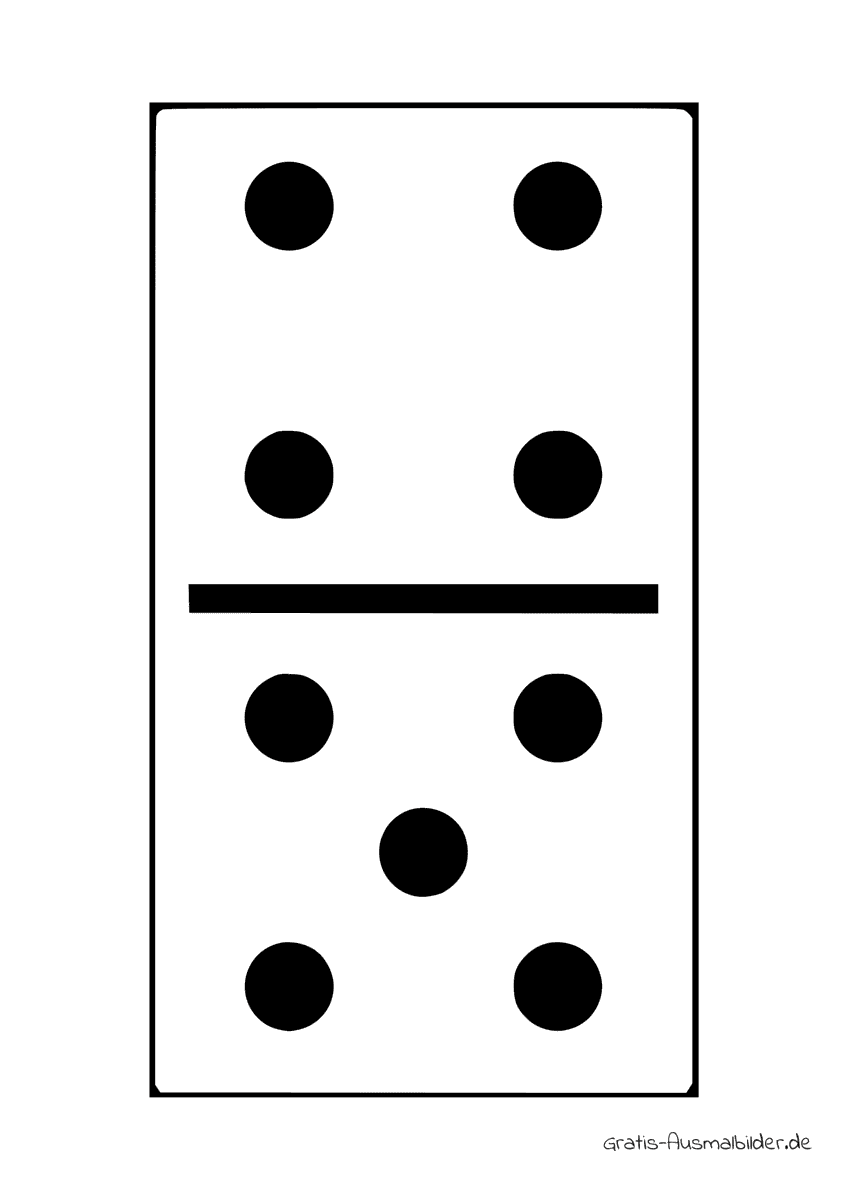 Ausmalbild Dominostein füns und vier