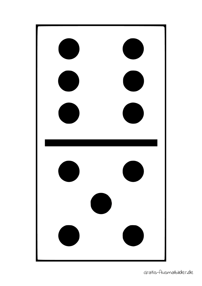 Ausmalbild Dominostein sechs und fünf