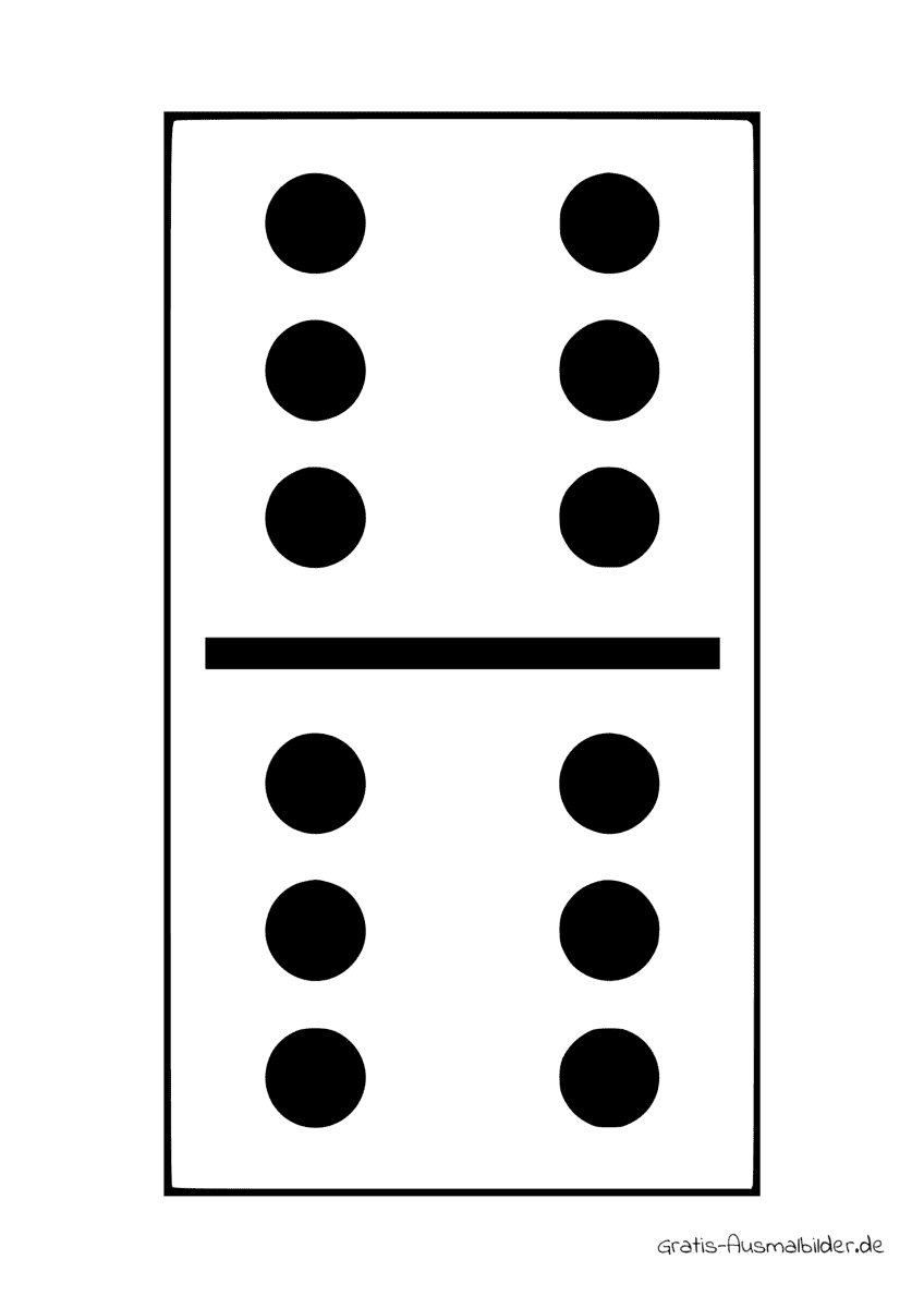Ausmalbild Dominostein sechs