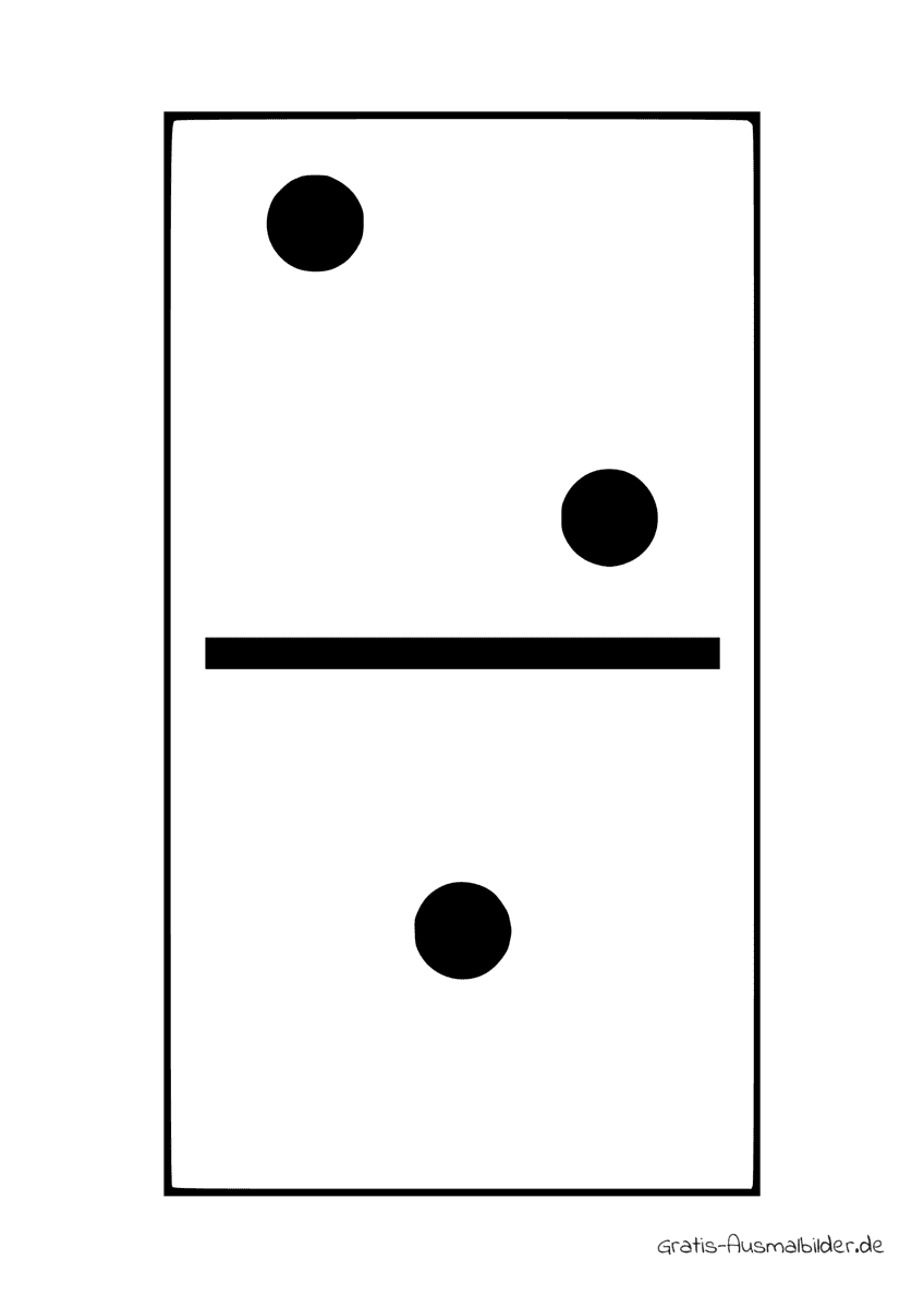 Ausmalbild Dominostein zwei und eins