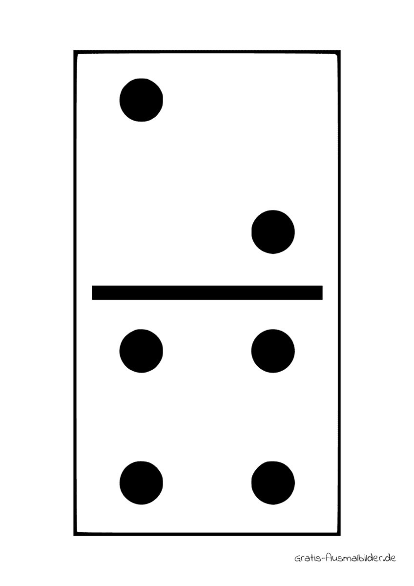 Ausmalbild Dominostein zwei und vier