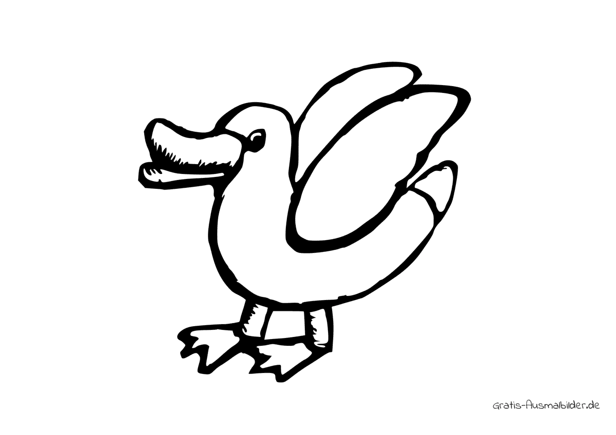Ausmalbild Fröhliche Ente