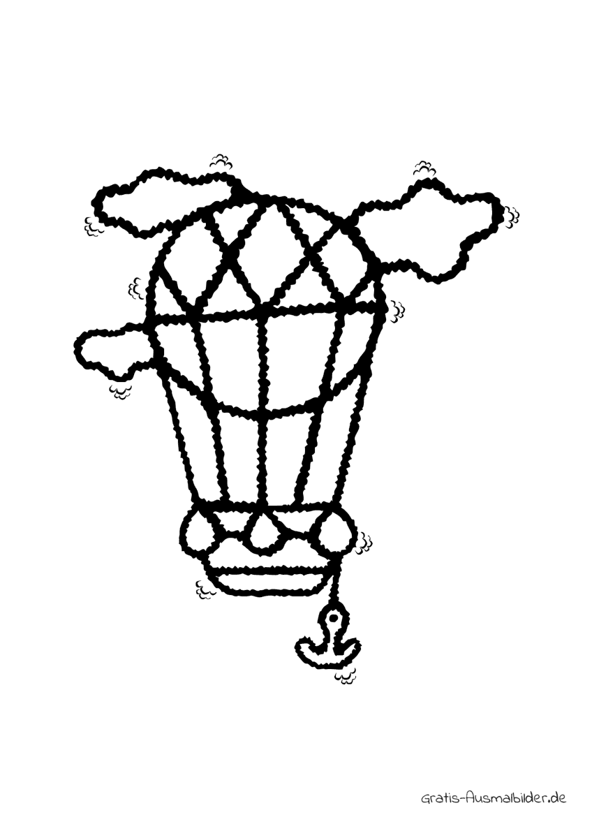 Ausmalbild Heissluftballon