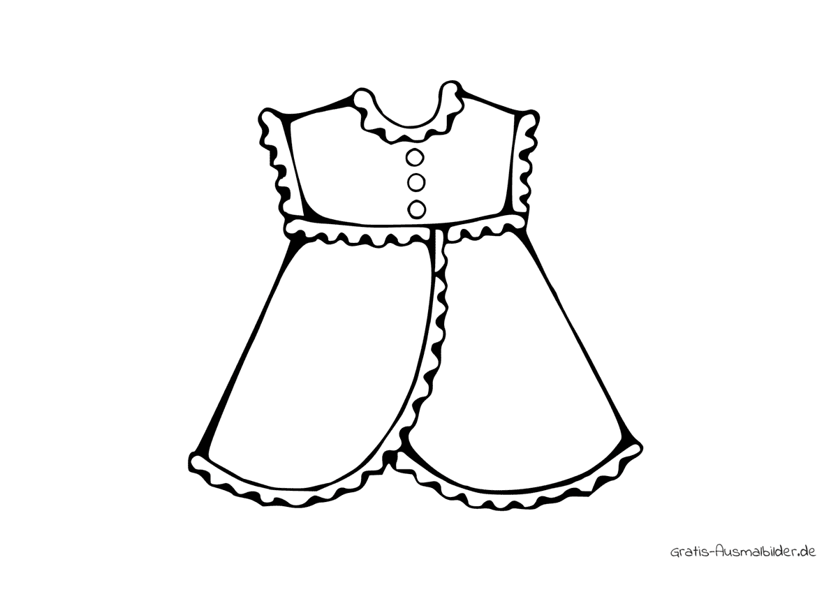 Ausmalbild Kleid mit Knöpfen
