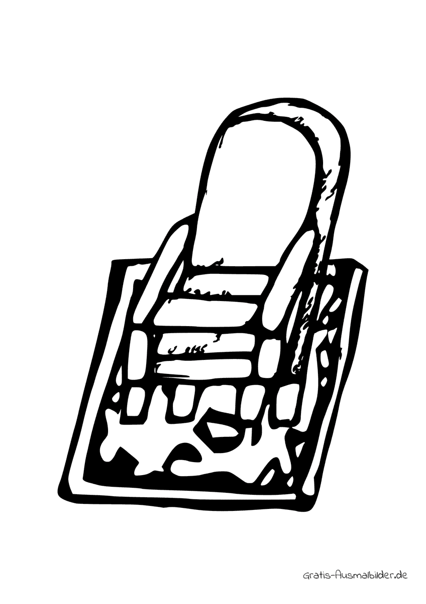 Ausmalbild Sessel auf Teppich