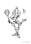 Ausmalbild Badmintonspieler
