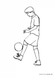 Ausmalbild Fußballer jongliert