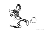 Ausmalbild Fußballer passt Ball