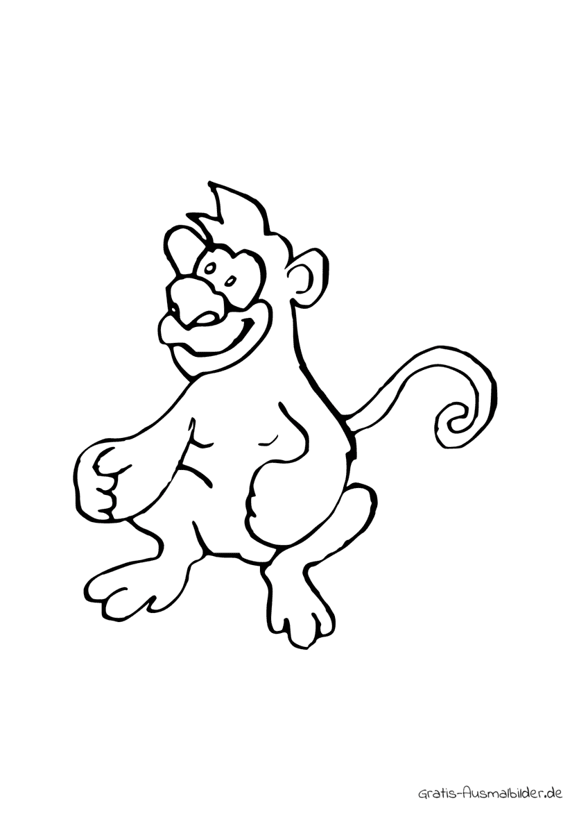 Ausmalbild Kleiner Affe