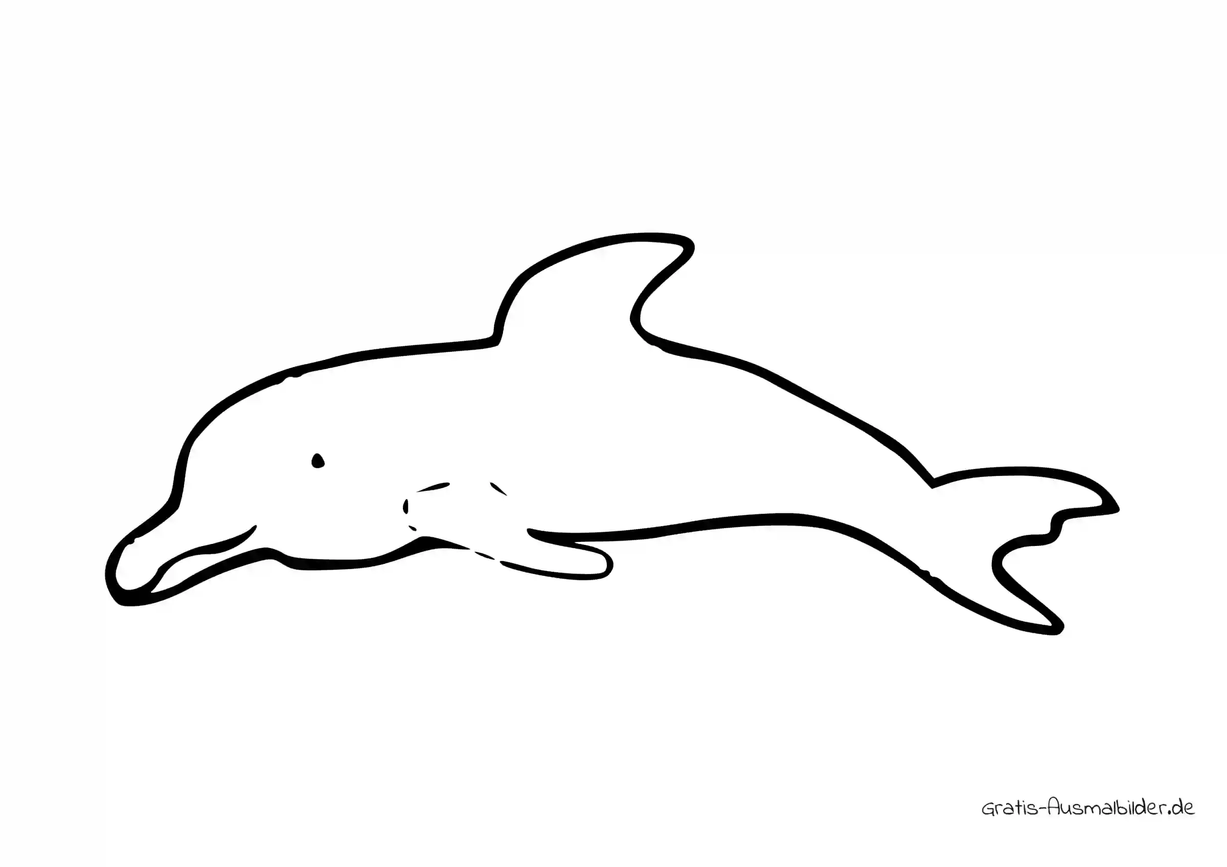 Ausmalbild Delphin Kinderzeichnung