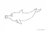 Ausmalbild Delphin mit Falschendeckel