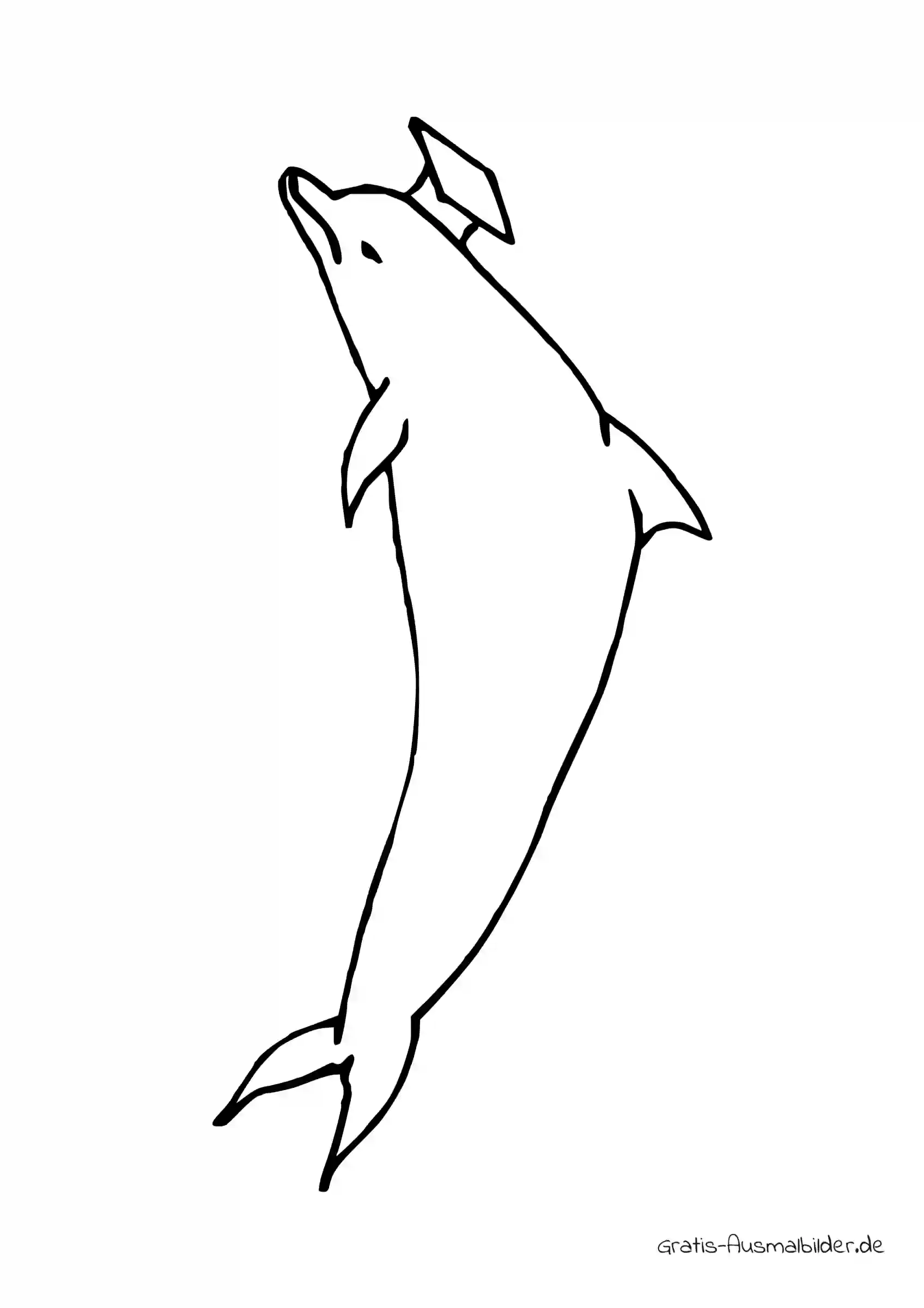 Ausmalbild Delphin mit Hut