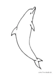 Ausmalbild Schematischer Delphin