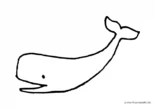 Ausmalbild Skizze lächelnder Wal