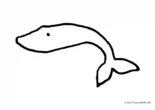 Ausmalbild Wal skizziert