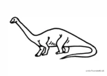 Ausmalbild Dino langer Hals und Schwanz