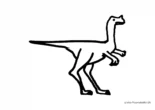 Ausmalbild Dino mit Horn auf der Nase