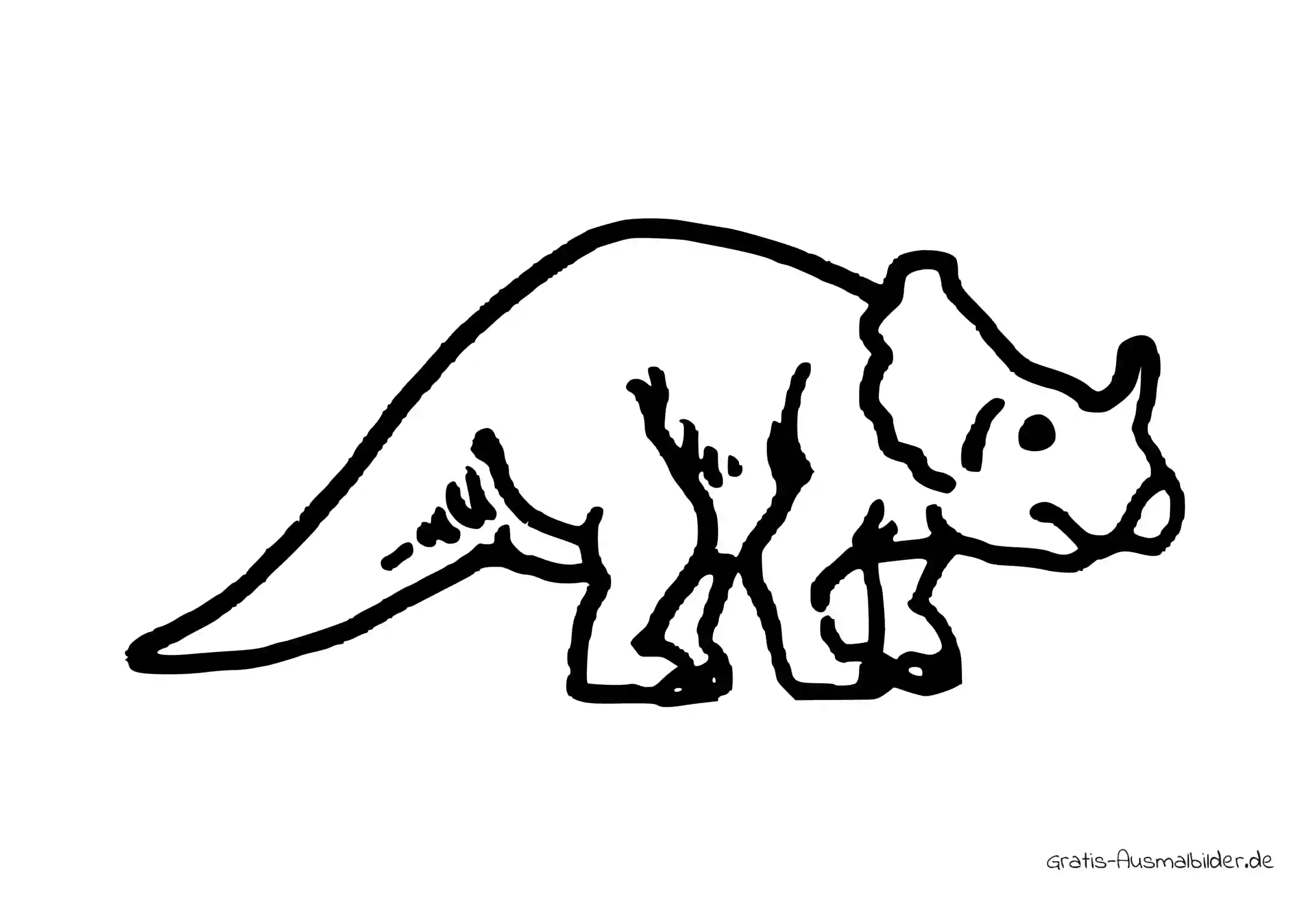 Ausmalbild Dino mit Horn