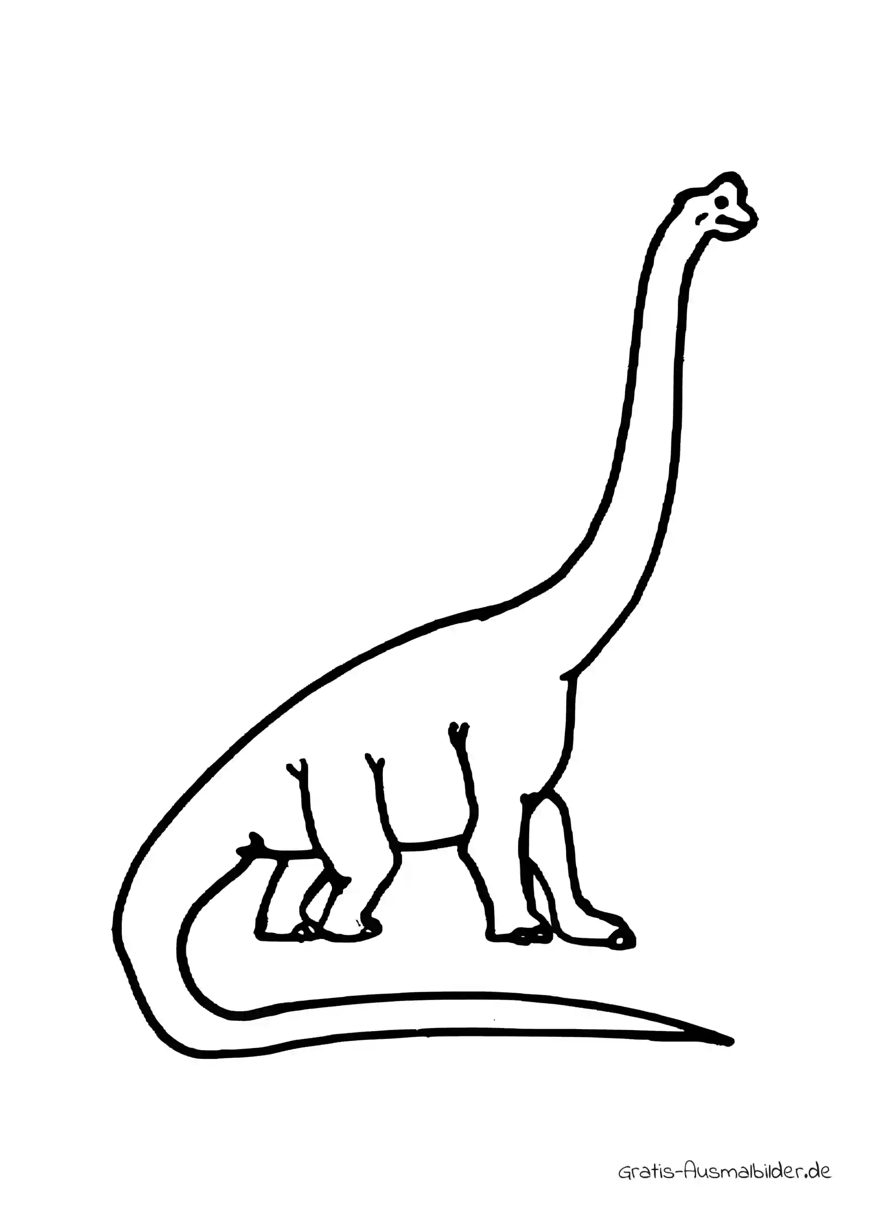 Ausmalbild Dino mit langem Hals