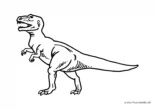 Ausmalbild Dino von der Seite