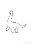 Ausmalbild Dinosaurier langer Hals
