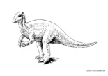Ausmalbild Dinosaurier langer Schwanz