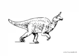 Ausmalbild Dinosaurier mit Horn