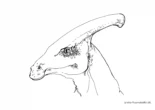 Ausmalbild Dinosaurier mit langem Horn
