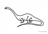 Ausmalbild Dinosaurier mit langem Schwanz
