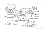 Ausmalbild Dinosaurier mit Schnabel