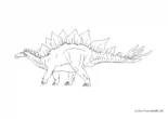 Ausmalbild Dinosaurier Stegosaurus Seite