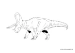 Ausmalbild Dinosaurier Triceratops böse