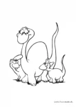 Ausmalbild Dinosaurierfamilie