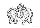 Ausmalbild Drei Triceratopse