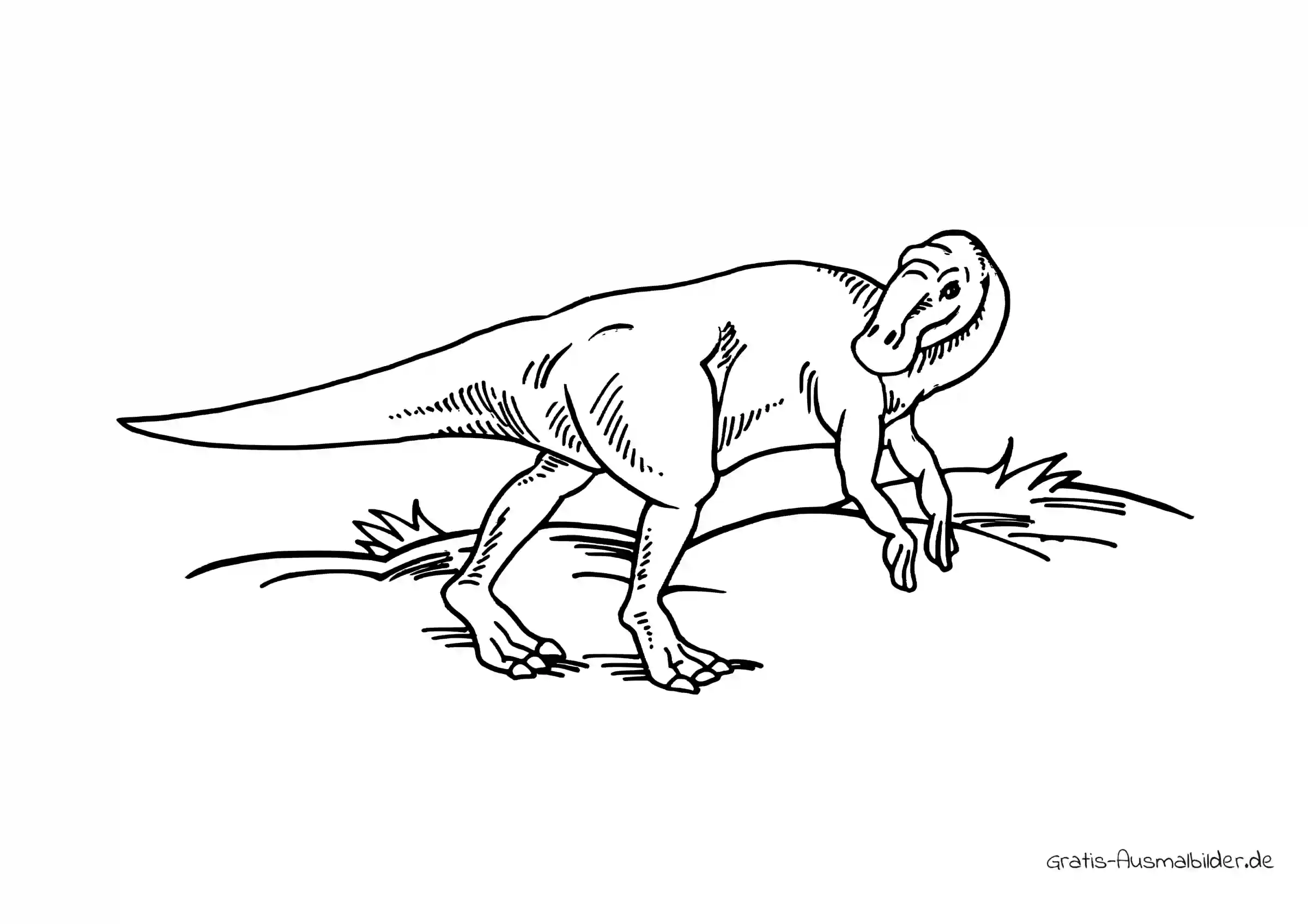 Ausmalbild Einfacher Dinosaurier Schnabel