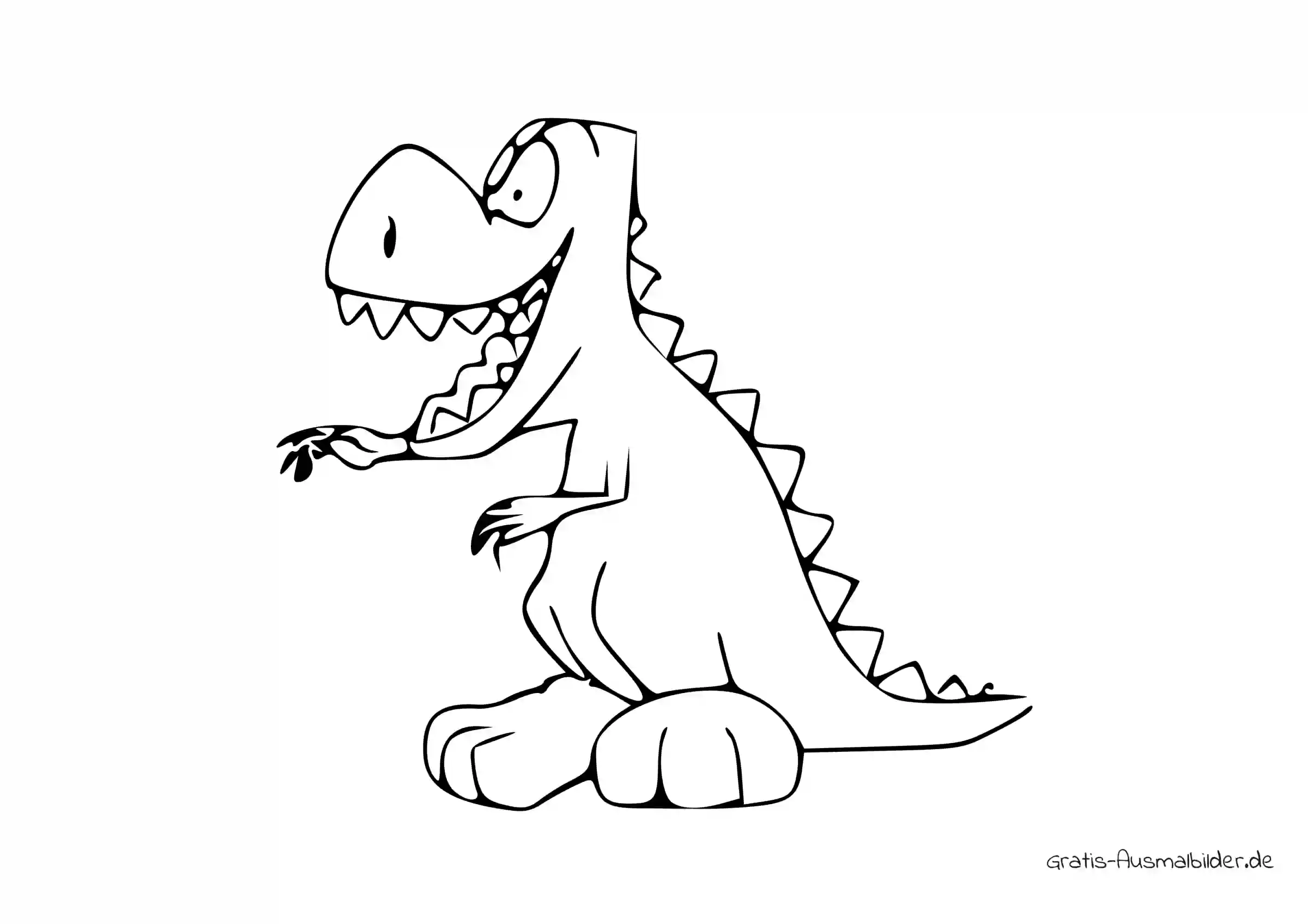 Ausmalbild Hechelnder Dino - Kostenlose Malvorlagen bei Gratis