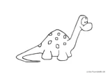 Ausmalbild Kindlicher Dinosaurier