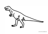 Ausmalbild Schematischer Dinosaurier