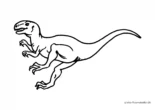 Ausmalbild T Rex am Springen
