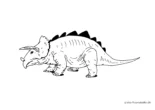 Ausmalbild Triceratops schwarze Platten