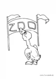 Ausmalbild Ente im Zoo
