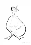 Ausmalbild Ente mit Schnorchel