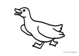 Ausmalbild Fröhliche Ente schnattert