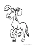 Ausmalbild Esel mit riesen Ohren