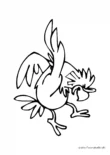 Ausmalbild Tanzendes Huhn